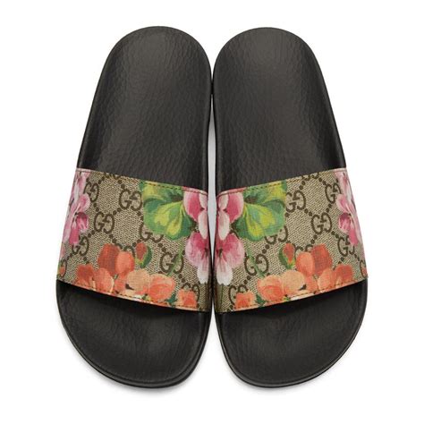 fur gucci slides men|gucci floral slides nordstrom.